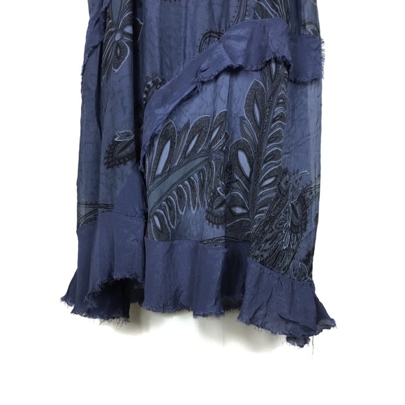Scandal Italy Blue Flowy Silk Dress - Picture 4 of 15